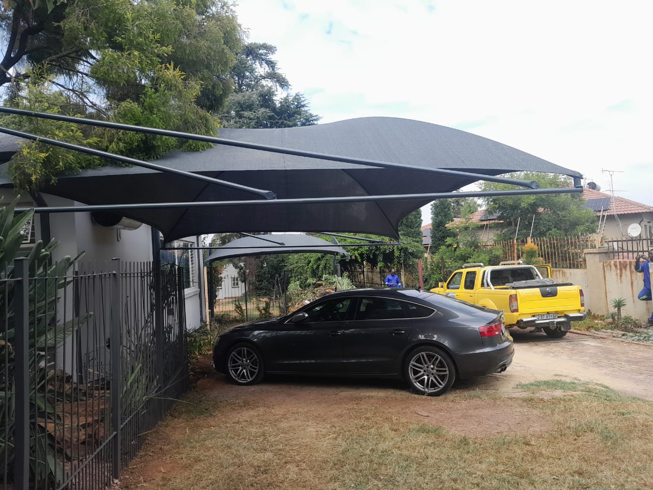 Waterproof shade netting carports